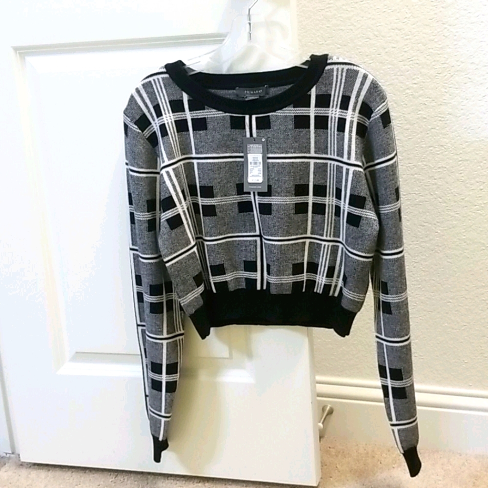 Black and white sweater